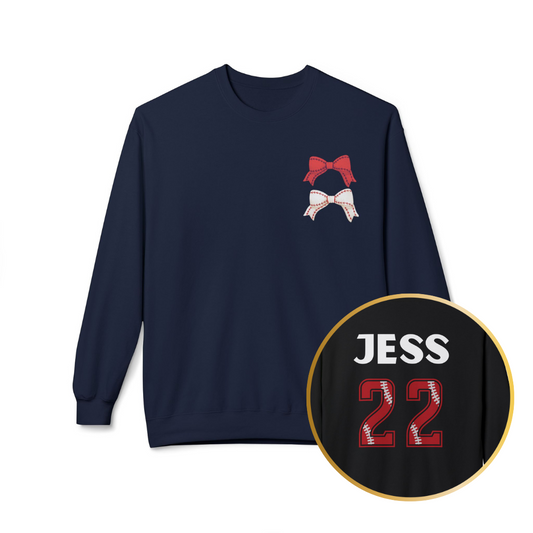 Personlised Name and Number Baseball Ribbon Sweatshirt