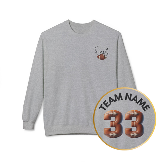 Personlized Name and Team Name on Sweatshirt Football