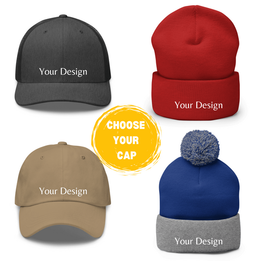 My Initial/ Name Hats (classic dad cap, cuffed beanie, pom-pom beanie, trucker cap)