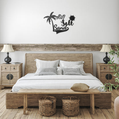 Sun, Salt, Sand | Metal Sign Wall Art Deco