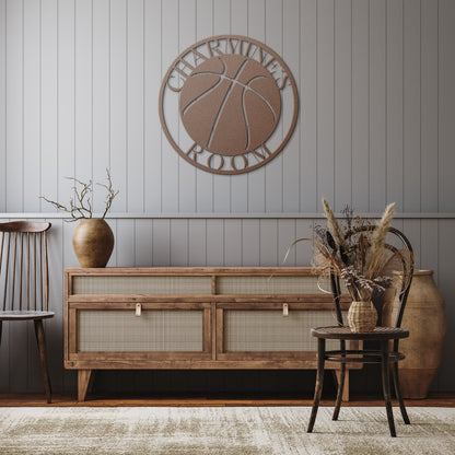The Basketball | Personalized Basketball Metal Wall Art