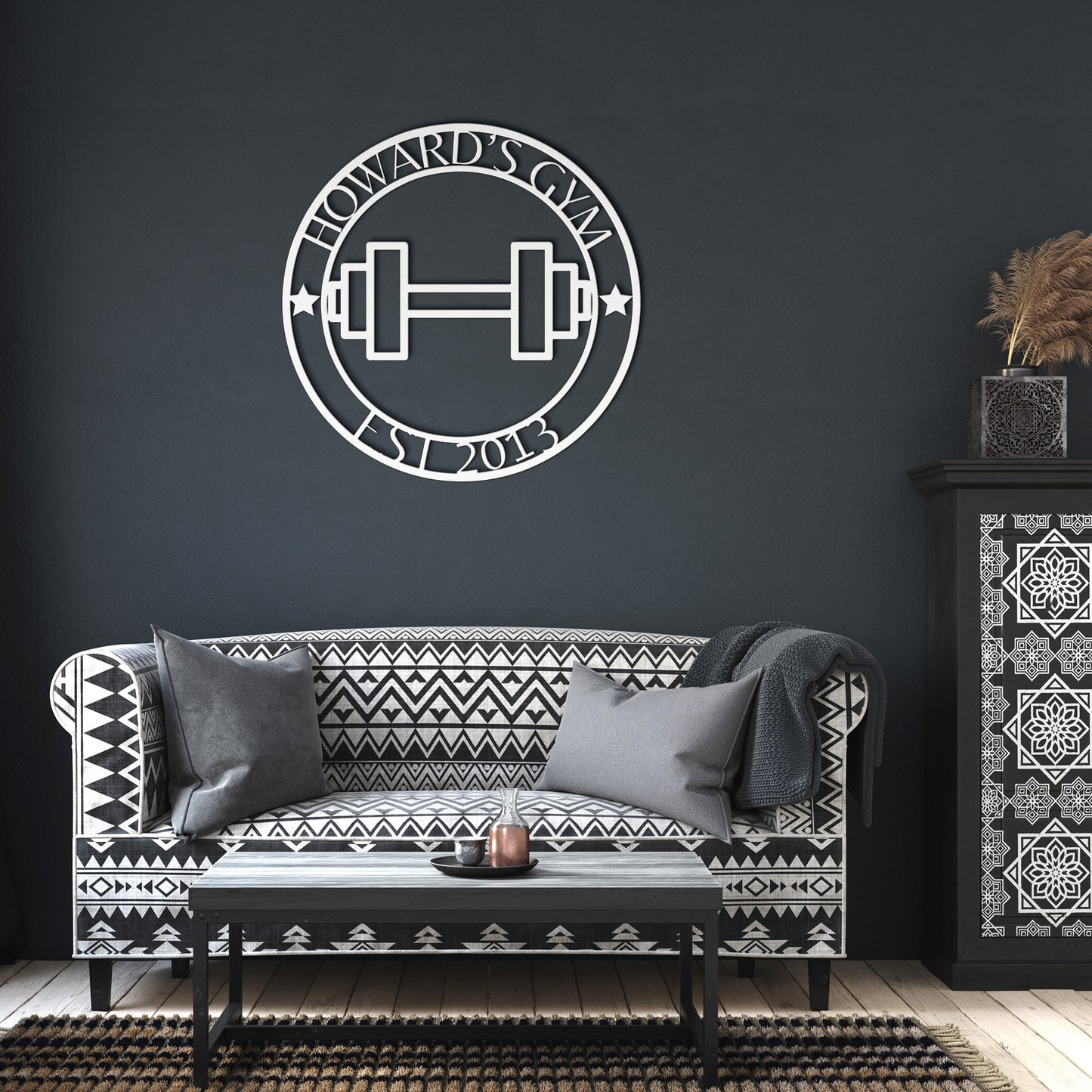 Personalized Dumbbell Metal Sign