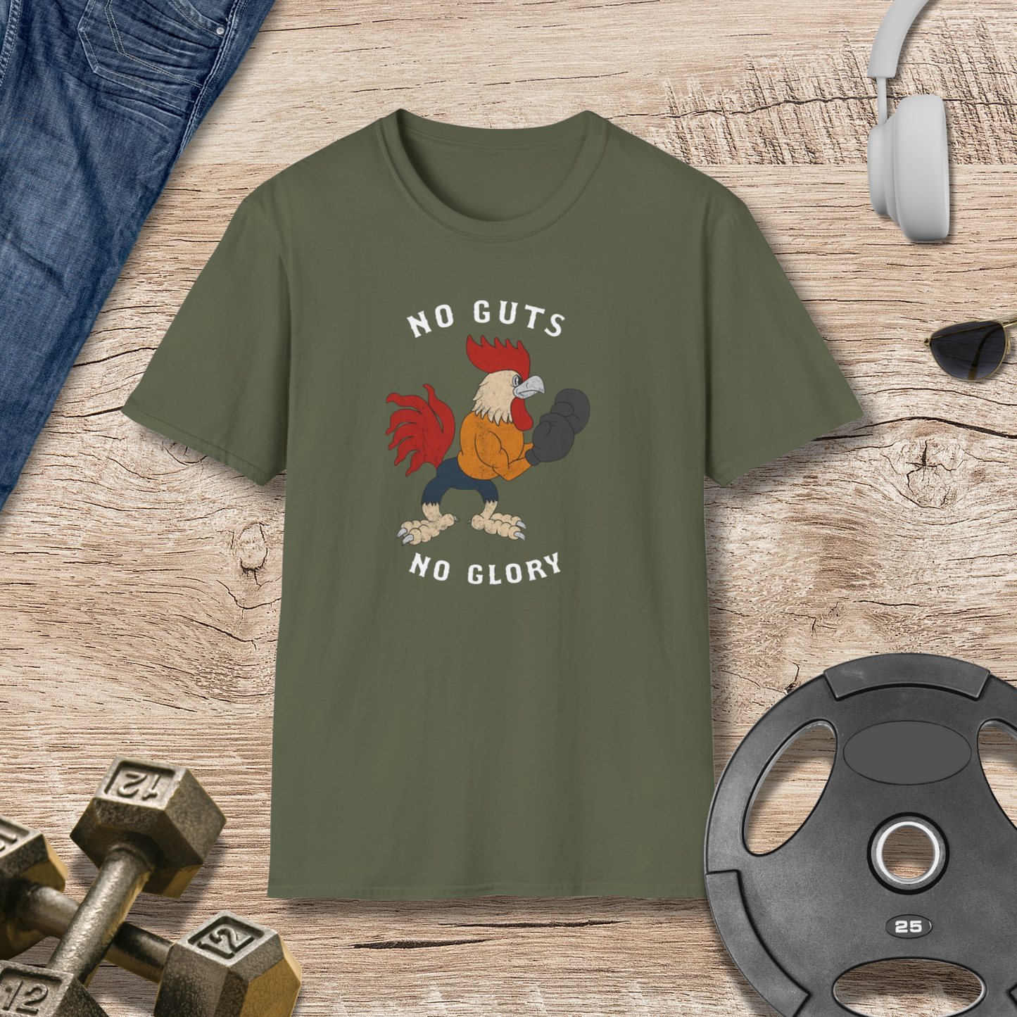 No Guts No Glory Rooster T-Shirt