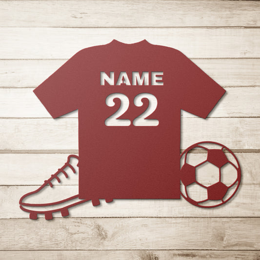 What's your number | Personlised Soccer Metal Signs- Name & number on your Jersey